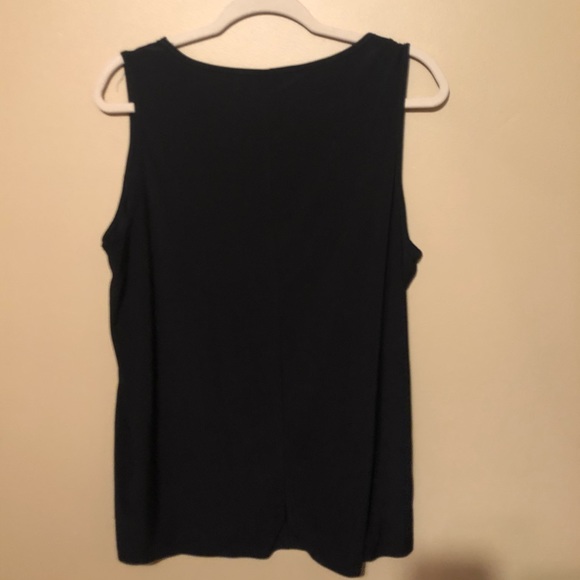 Black Blouse Tank with Peekaboo Chest - Picture 2 of 4